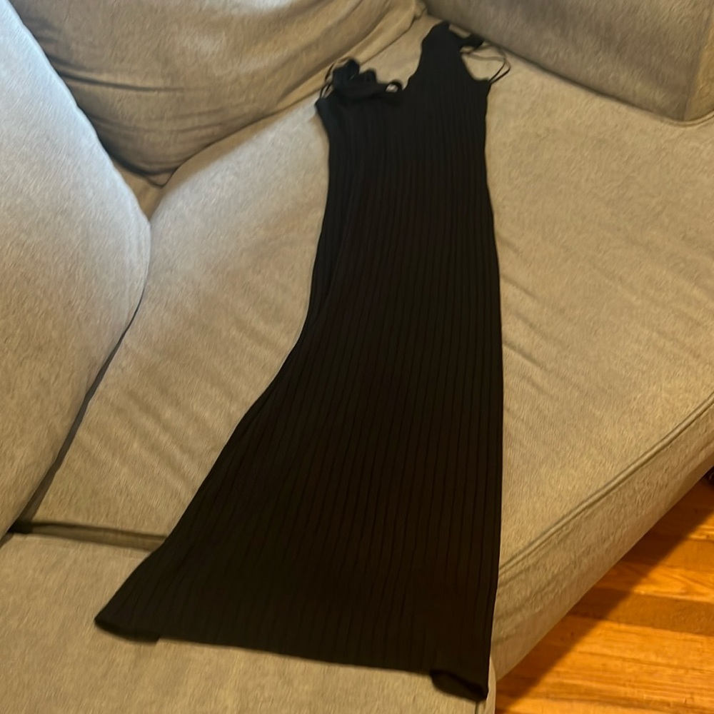 Zara black ribbed dress
